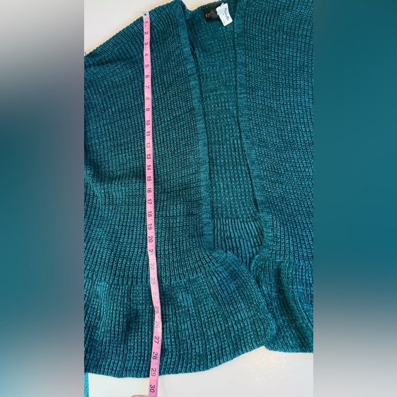 Absolutely Creative Worldwide Teal Chunky Knit Open Front Cardigan 3X USA Made - Picture 7 of 10
